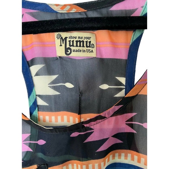 SHOW ME YOUR MUMU Womens Tank Top Aztec Sleeveless Scoop Neck Multicolor Size S - Picture 4 of 4